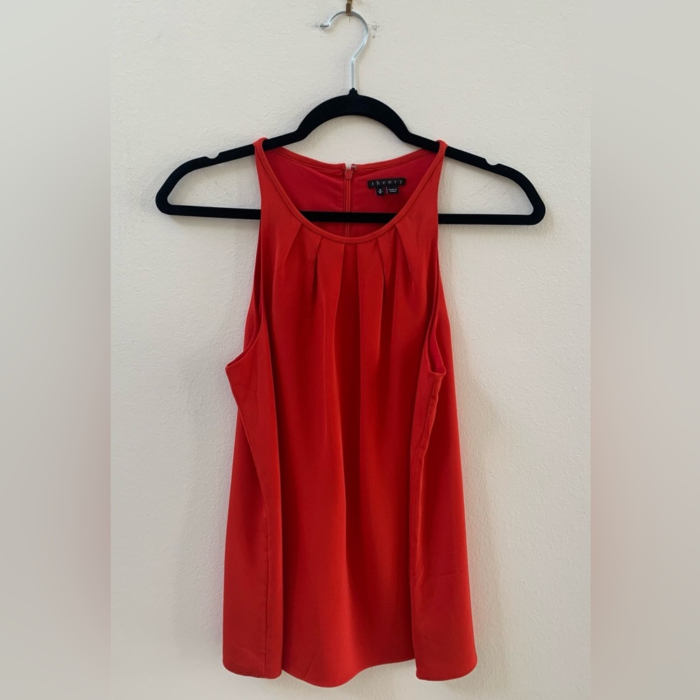 Theory Red Sleeveless Top